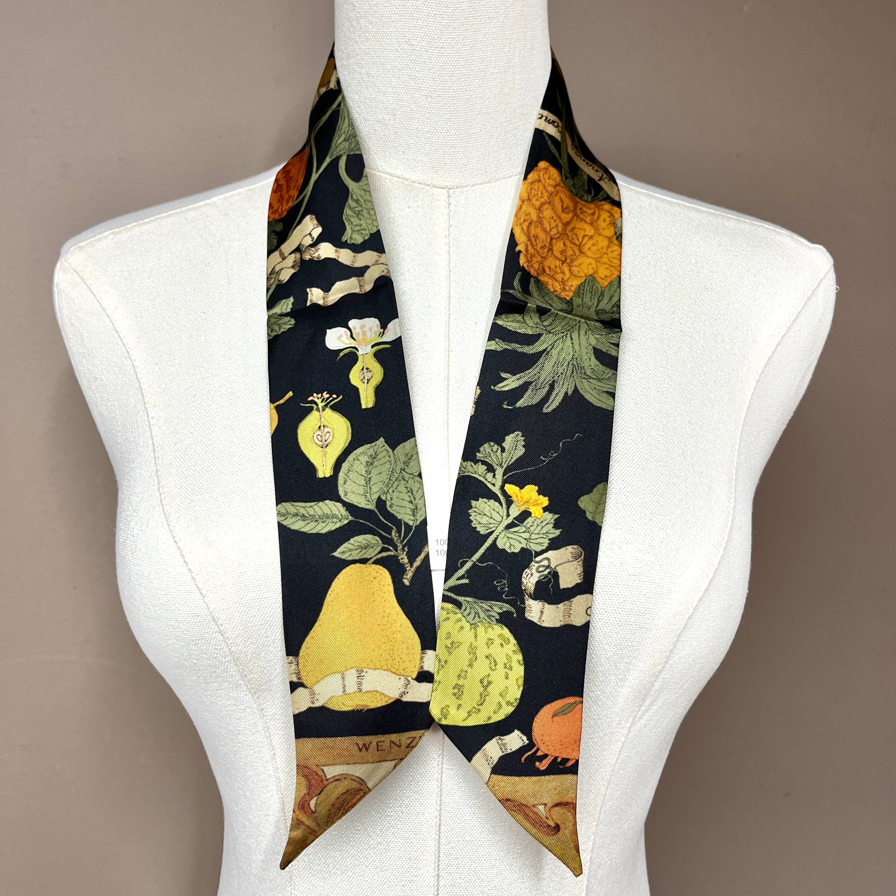 Botanical Harvest | Twilly & Skinny Silk Scarf | Wenzi Studio